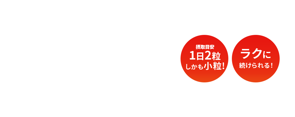1日2粒しかも小粒!ラクに続けられる!